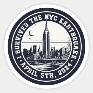 I Survived The Nyc Earthquake /// Vintage New York Design Sticker